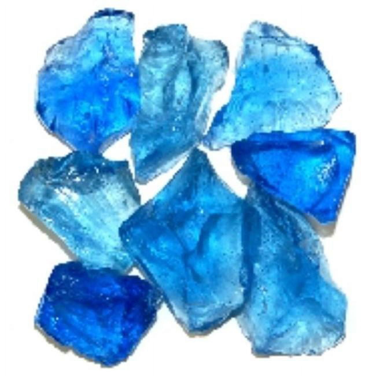 LCRBLUEM-50 Recycled Chunky Glass, Crystal Blue - Medium - 0.5-1 in. - 50 lbs
