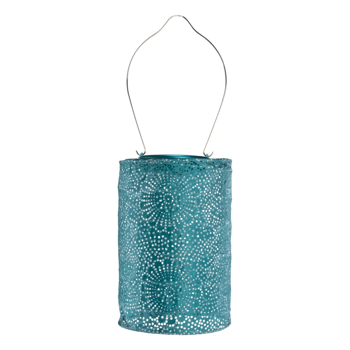 Picture of Allsop Home & Garden 32359 Soji Stella Cylinder Floral Solar Lantern&#44; Metallic Emerald