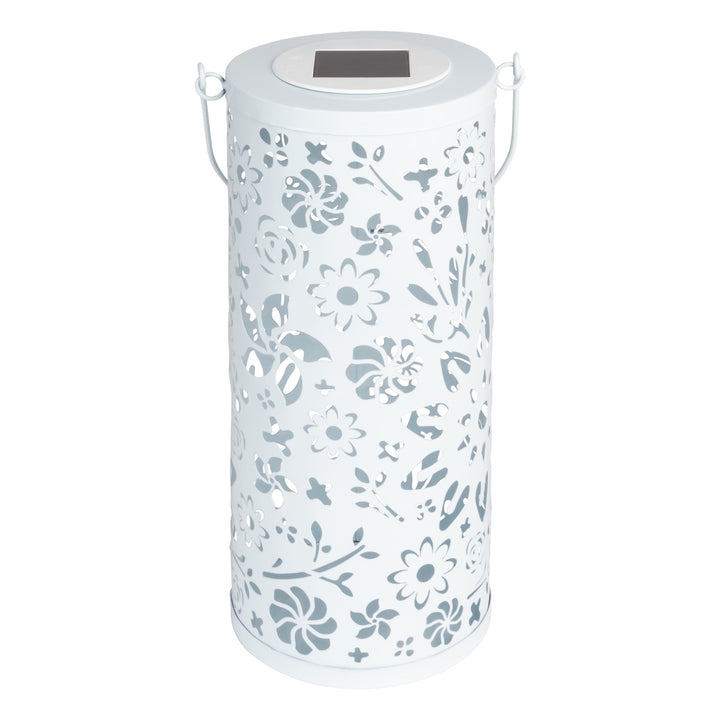 32161 Punched Metal Bloom Lantern - White