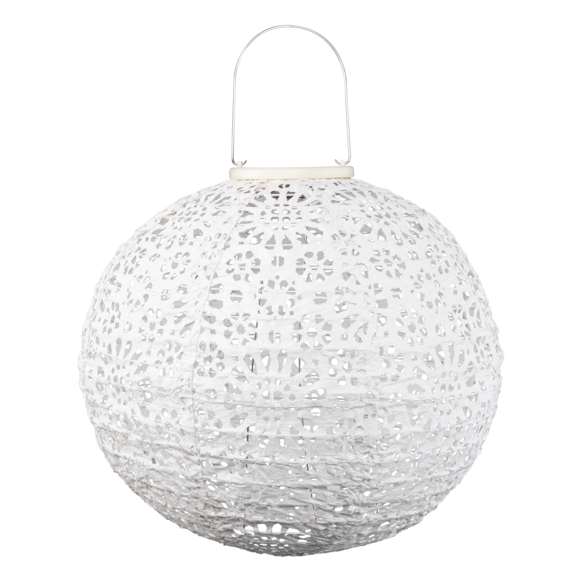 Garden Lantern 12' Globe LED Light (Battery Powered), Outdoor Yard Art, Indoor Home Decor, Gift - White
