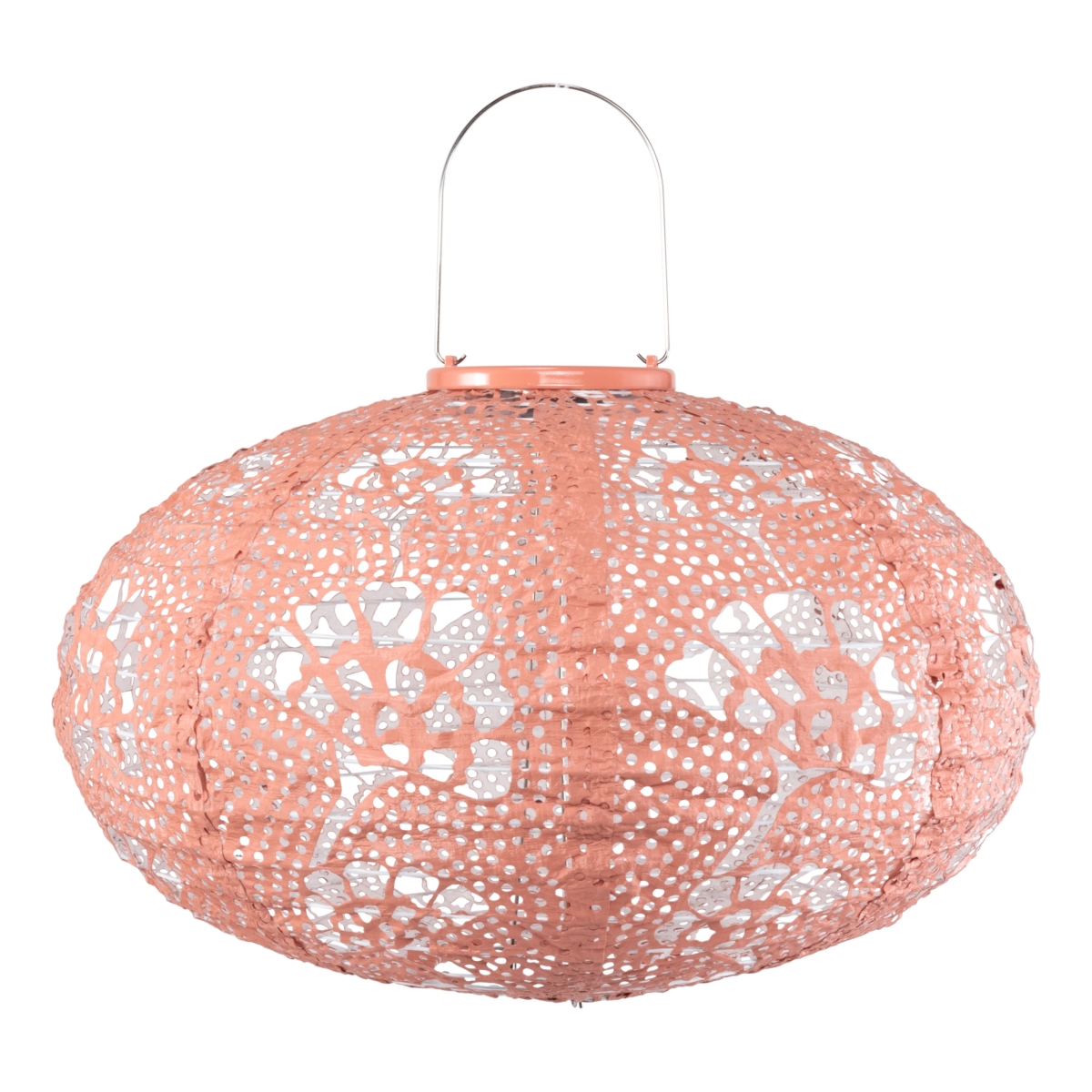 Garden Lantern 14' Oval LED Light (Battery Powered), Remote Control, Indoor Outdoor, Gift - Clay