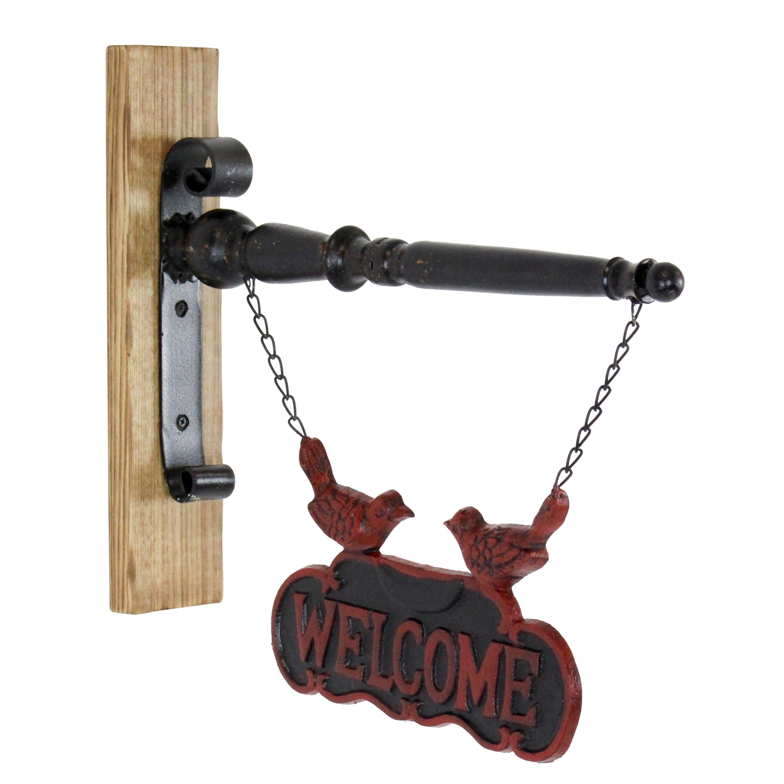 Picture of Aspire Home Accents 5667 Fen Iron & Wood Welcome Sign -Black