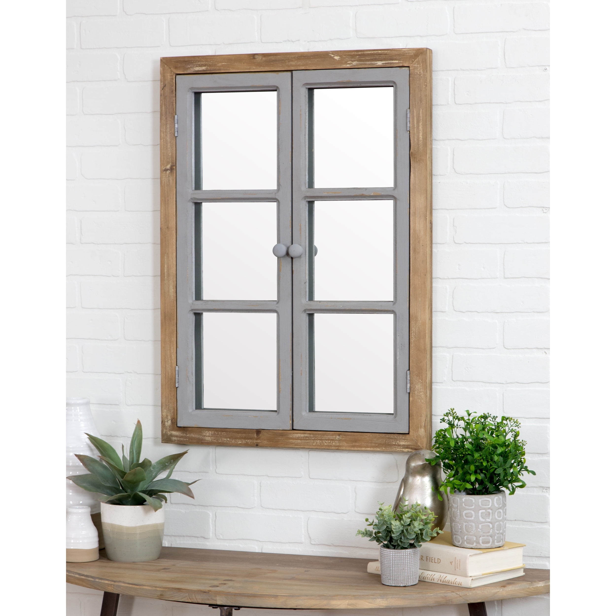 Picture of Aspire 5537 Somerset Window Pane Wall Mirror, Brown