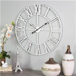 Picture of Aspire Home Accents 6688 Jemina Round Metal Wall Clock, White