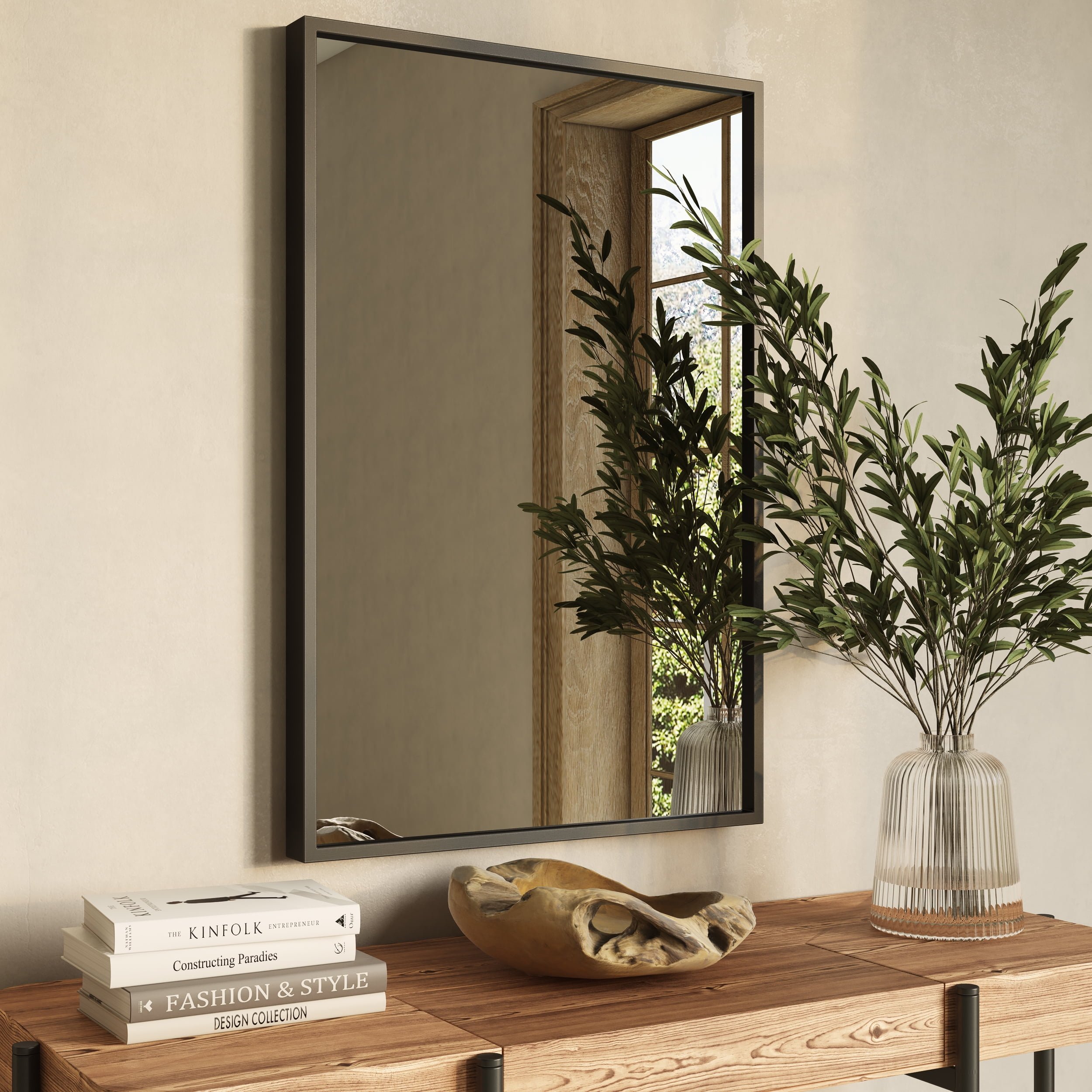 Picture of Aspire Home Accents 7586 Bali Modern Rectangle Wall Mirror, Gray - 30 in.