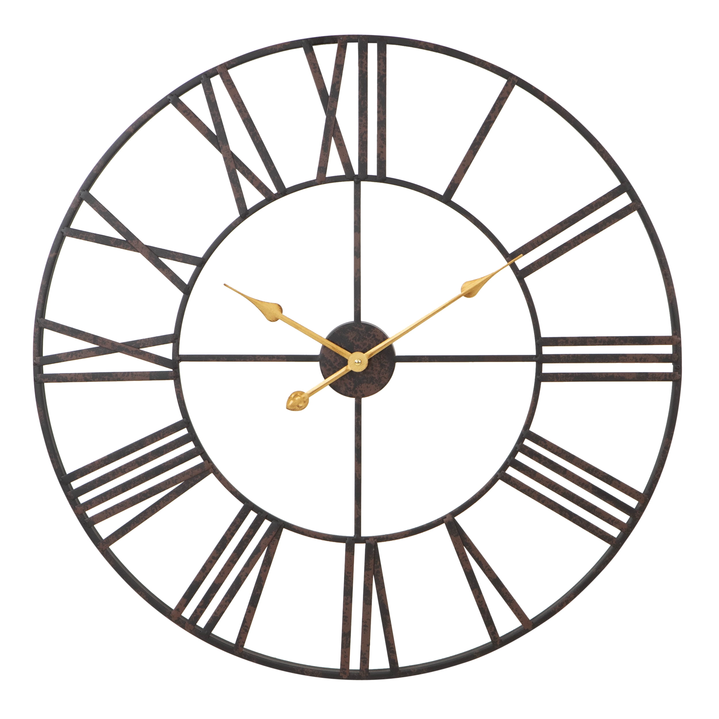Picture of Aspire Home Accents 7852 Solange Round Metal Wall Clock&#44; Dark Brown - 30 in.