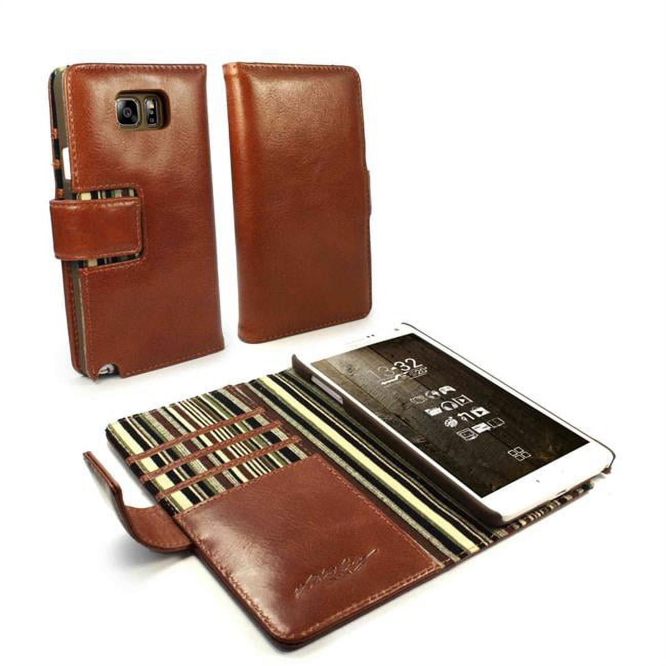 Picture of Tuff Luv I7-46 Alston Craig Vintage Genuine Leather Wallet Case Cover for Samsung Galaxy Note 8 - Brown