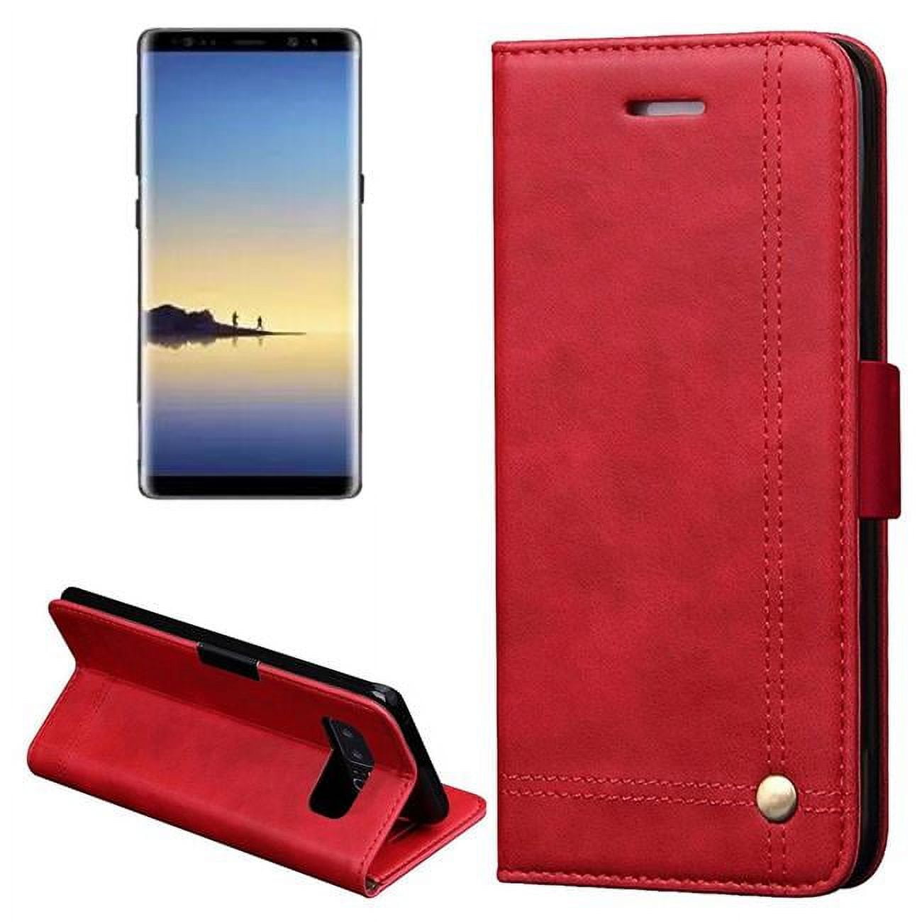 Picture of Tuff Luv I14-37 Faux Leather Book-style Stand Case Cover for Samsung Galaxy Note 8 - Red