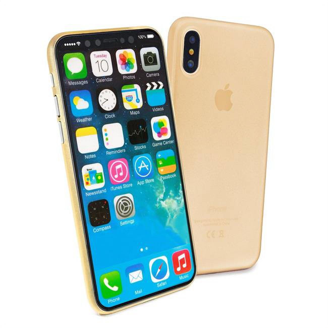 B10-96 Rigid Ultrathin & Light weight Skin Case Cover for Apple iPhone X, Gold -  Tuff-luv, B10_96