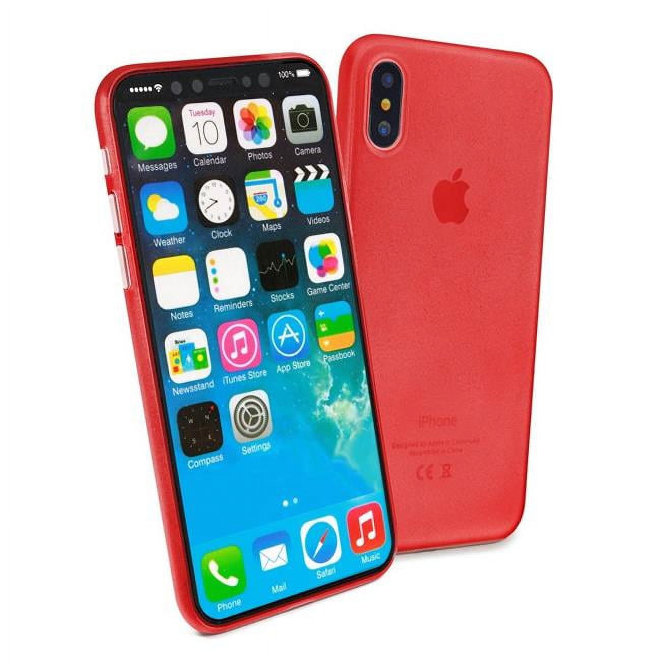 Picture of Tuff-luv B10-97 Rigid Ultra-thin & Light Weight Skin Case Cover for Apple iPhone X, Red
