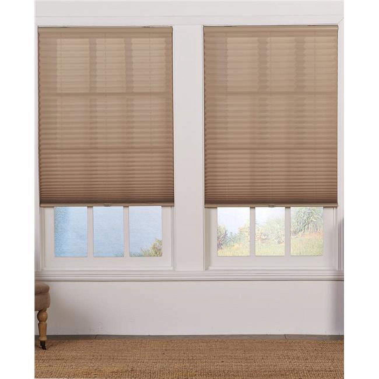 Cordless Light Filtering Pleated Shade, Camel - 56 x 72 in.