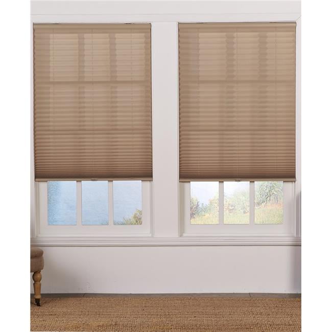 Cordless Light Filtering Pleated Shade, Camel - 27 x 48 in.