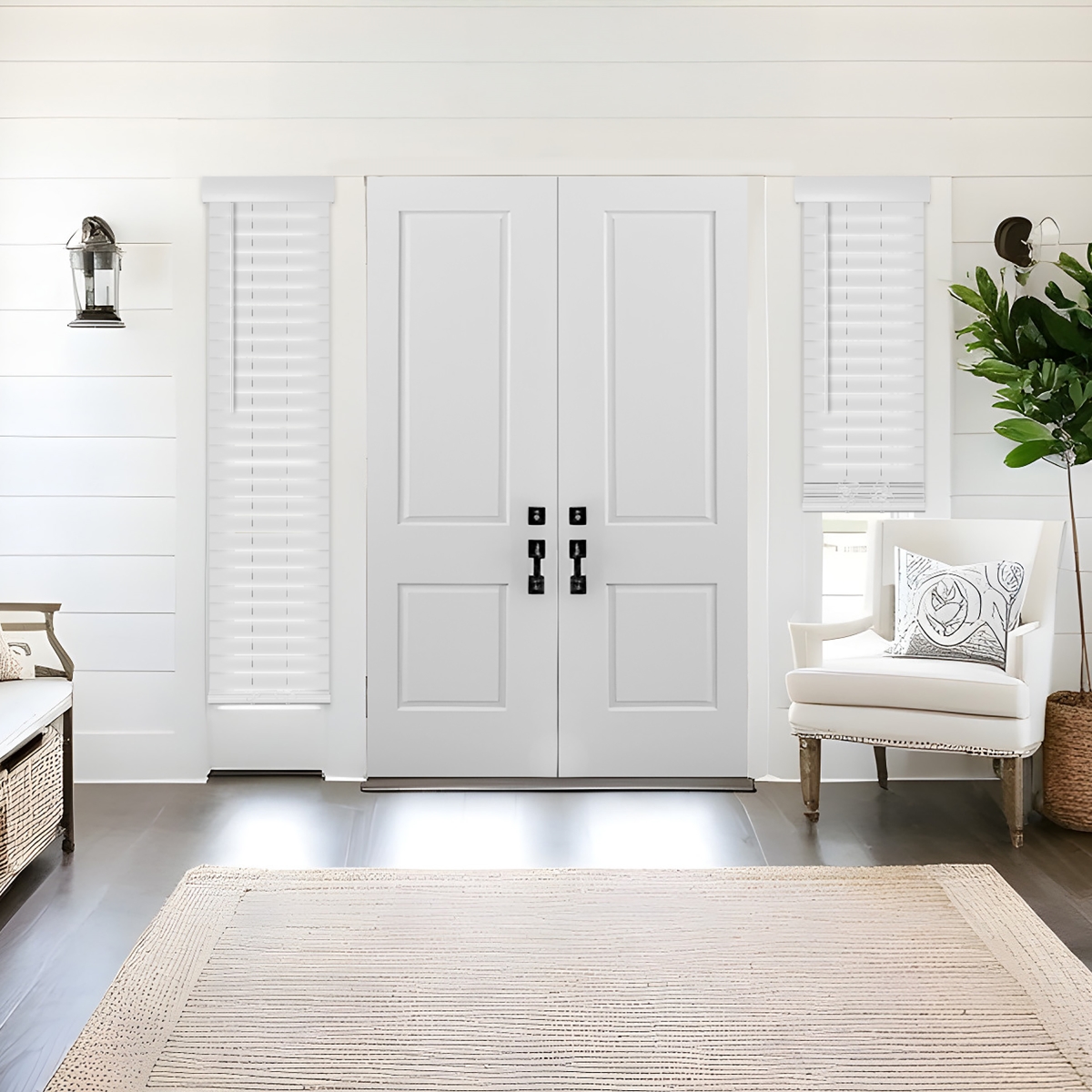 UBH9X72WT 2' Smooth Faux Wood Sidelight Blind