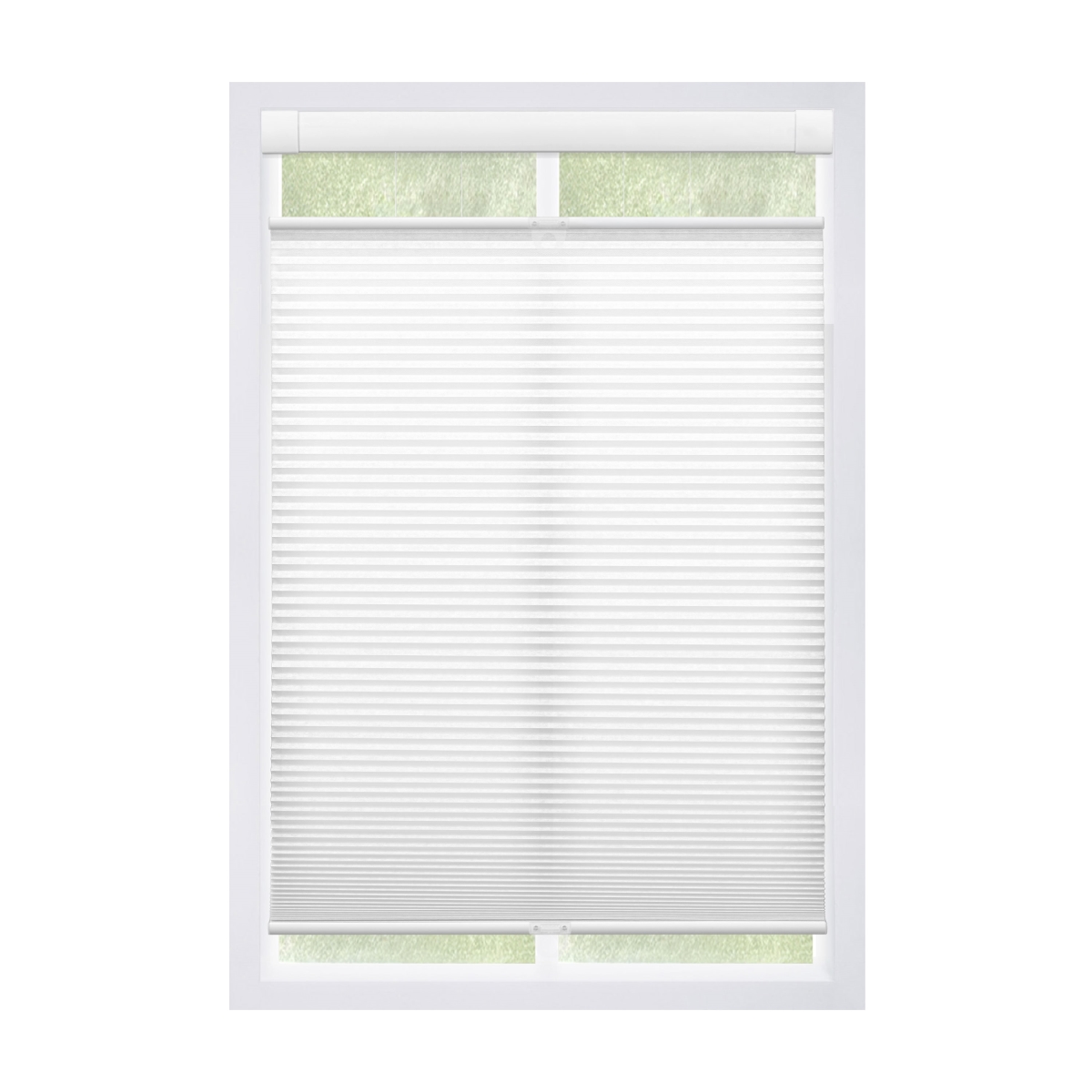 2EWT280480 No Drill EZ Grip Top-Down Bottom-Up Light Filtering Cellular Shade, White, 28' W x 48' H
