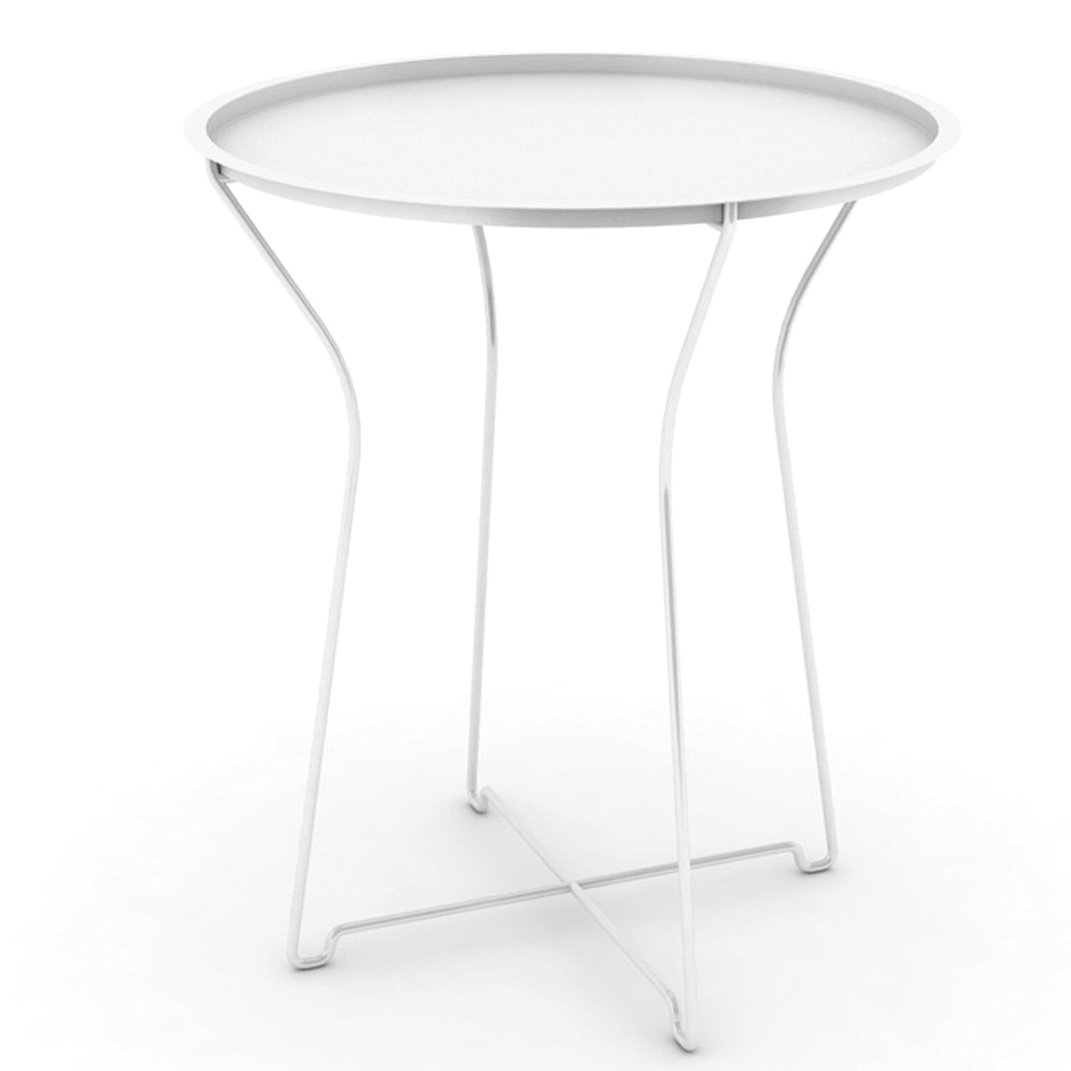 Picture of Atlantic 38435983 Metal Folding Metal Side Table Tray, White - Round