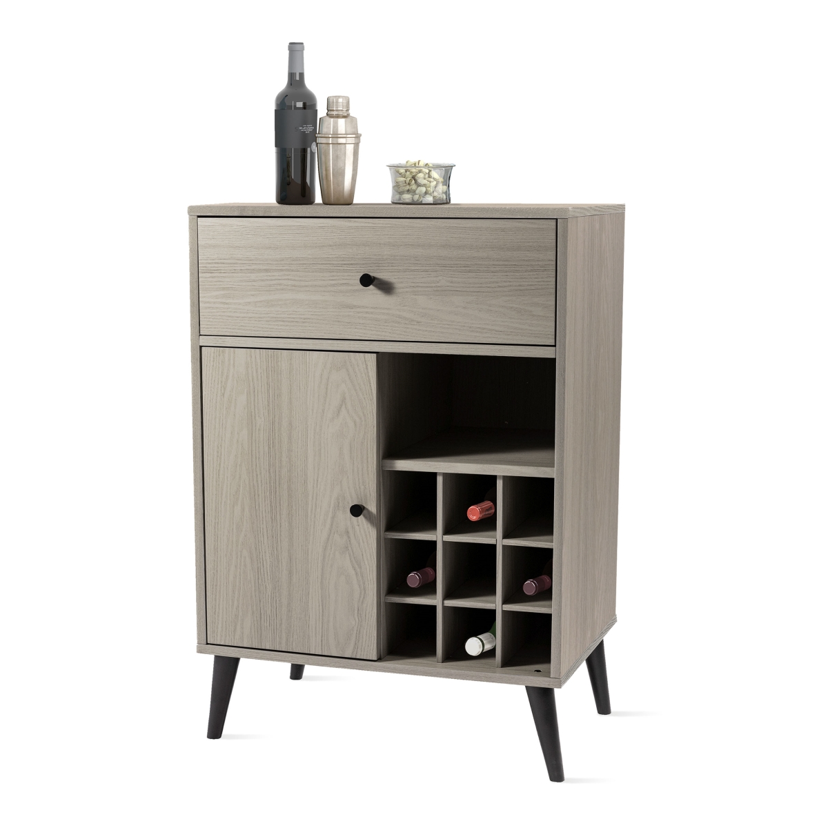 Picture of Atlantic 38408175 Atlantic Emmett Wine Cabinet in Modern Light Grey