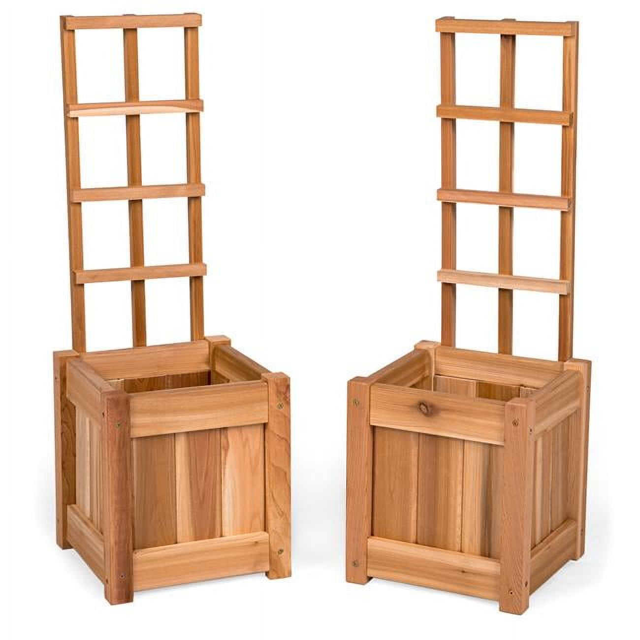 12 x 12 x 13 in. Planter Boxs with Trellis - Set of 2