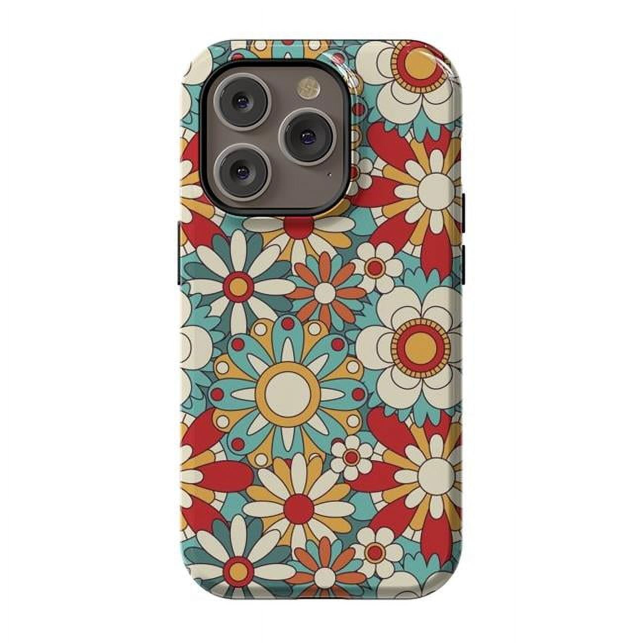 StrongFit Designer Cases for iPhone 14 Pro, Orange - Spring Flowers