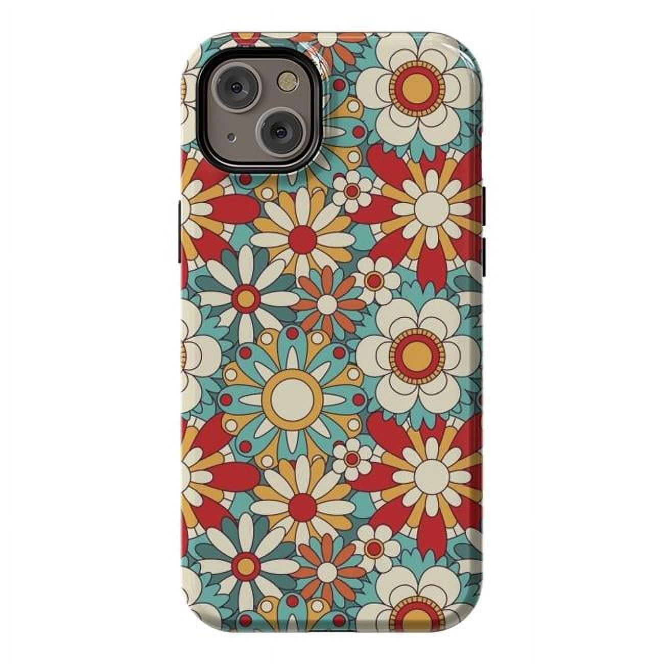 StrongFit Designer Cases for iPhone 14 Plus, Orange - Spring Flowers