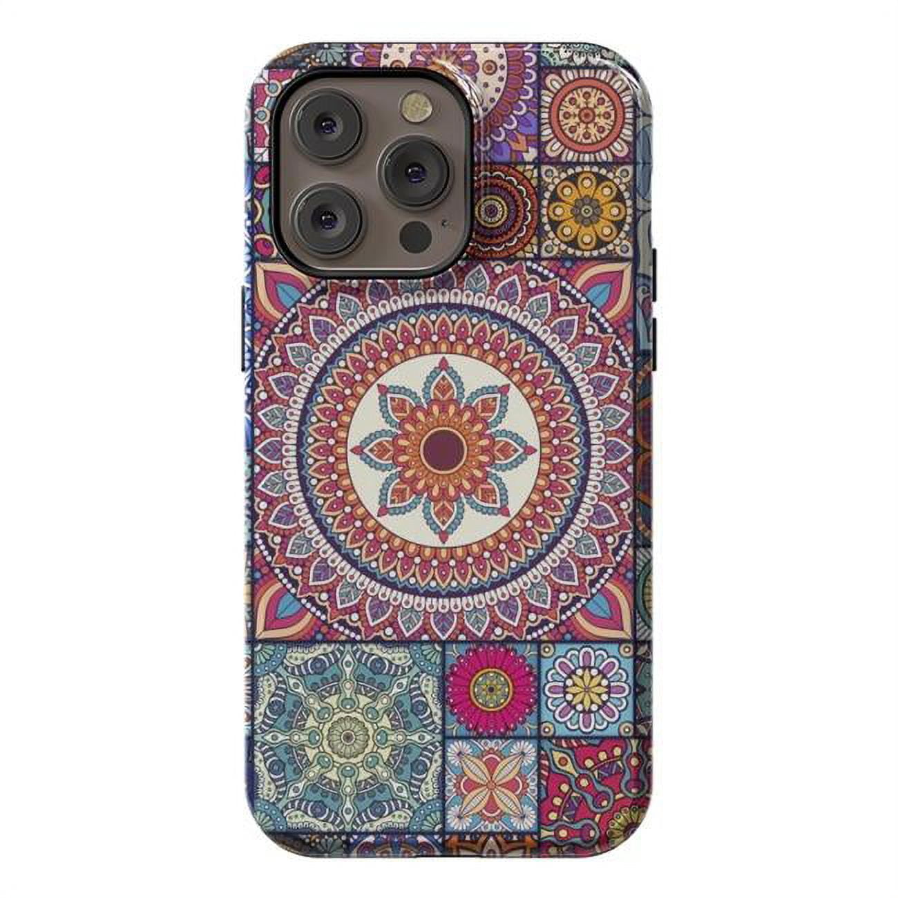 StrongFit Designer Cases for iPhone 14 Pro Max, Orange - Mandalas