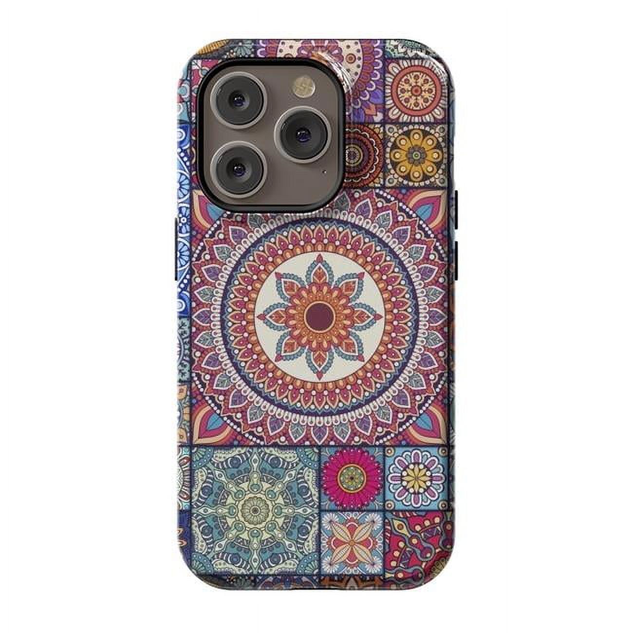 StrongFit Designer Cases for iPhone 14 Pro, Orange - Mandalas