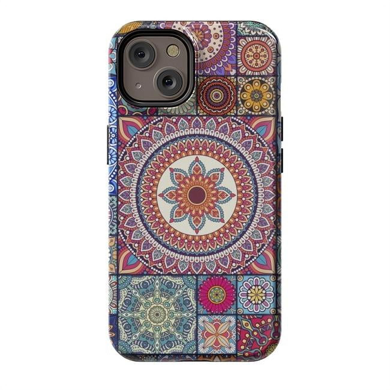 StrongFit Designer Cases for iPhone 14, Orange - Mandalas