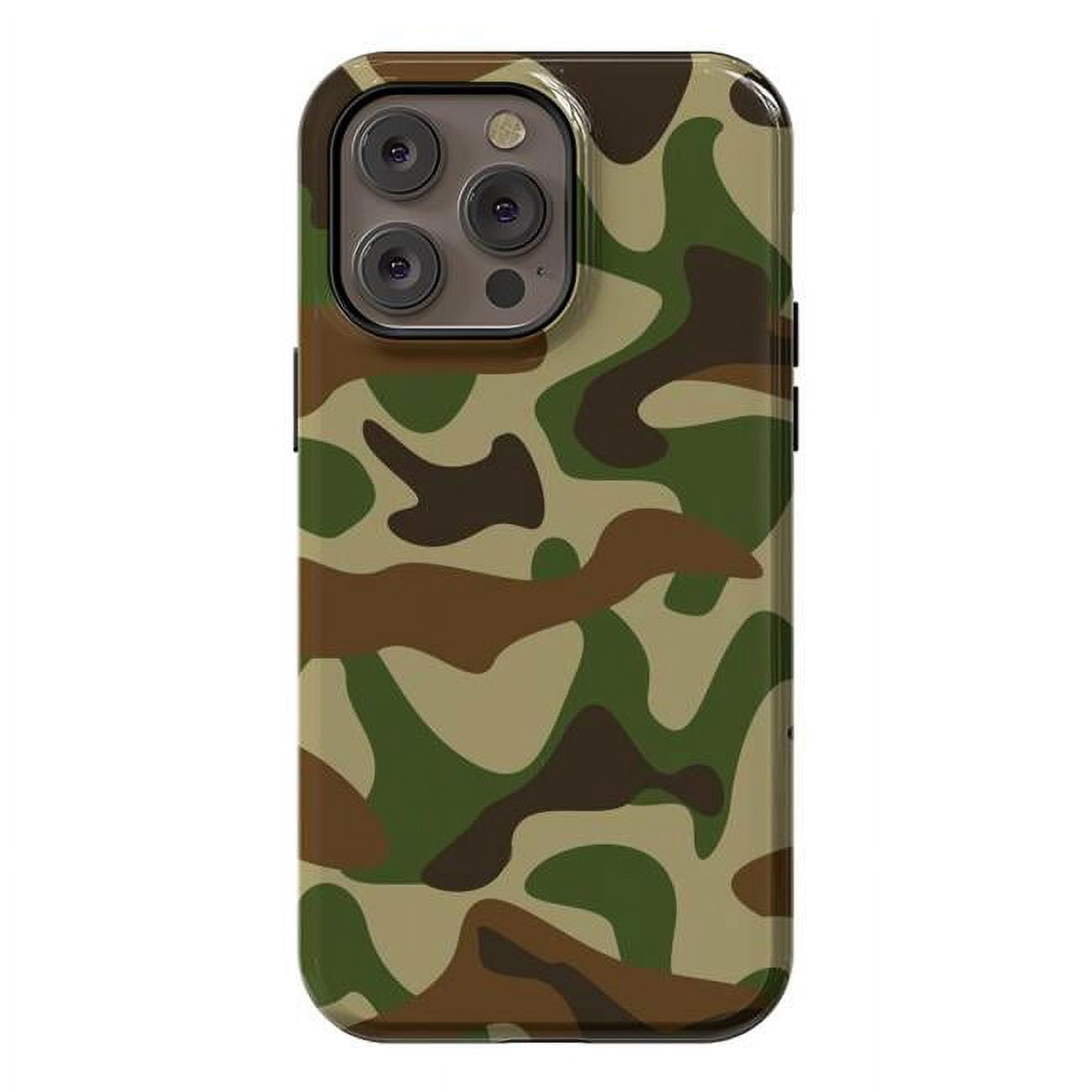 StrongFit Designer Cases for iPhone 14 Pro Max, Green Fashion Camouflage