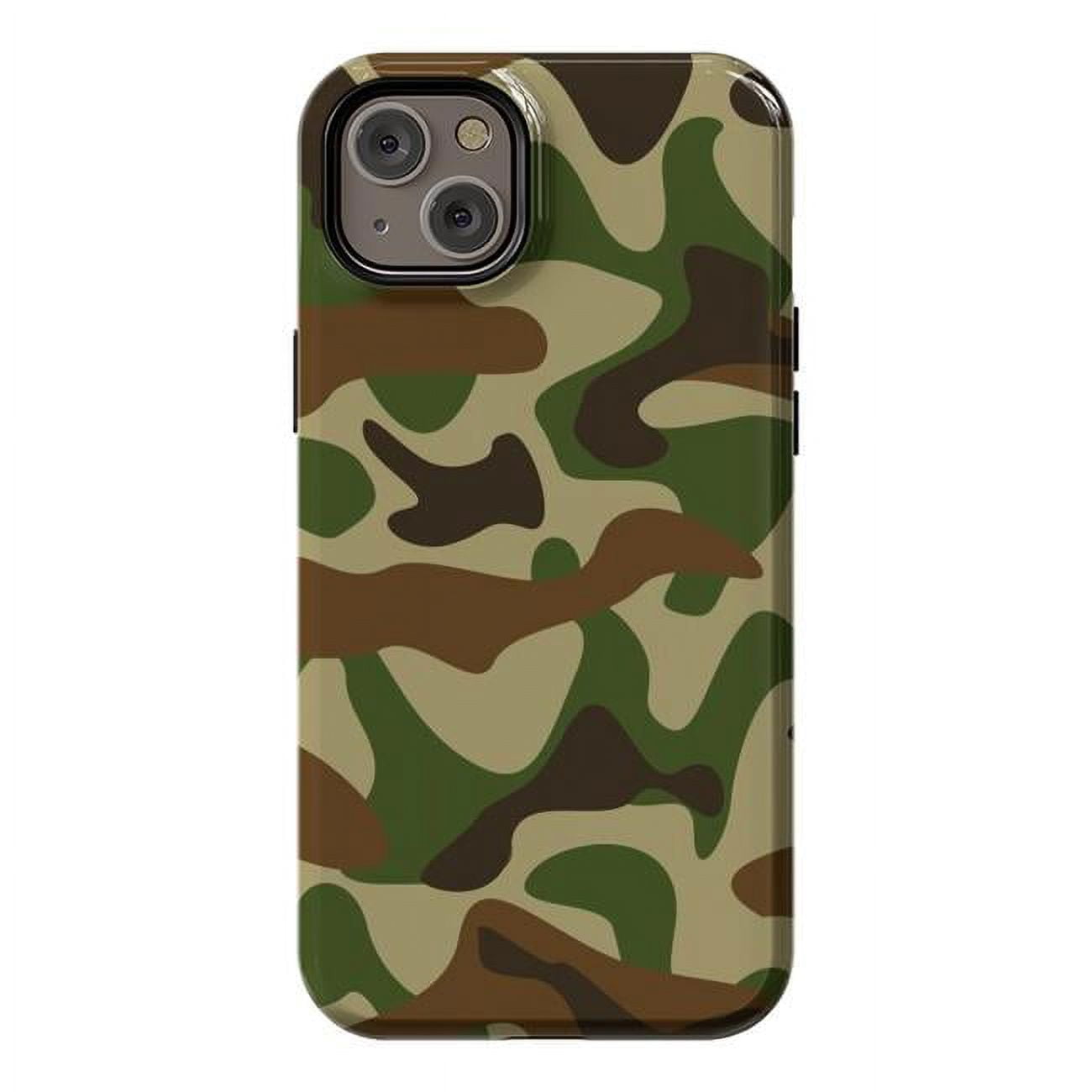 StrongFit Designer Cases for iPhone 14 Plus, Green Fashion Camouflage