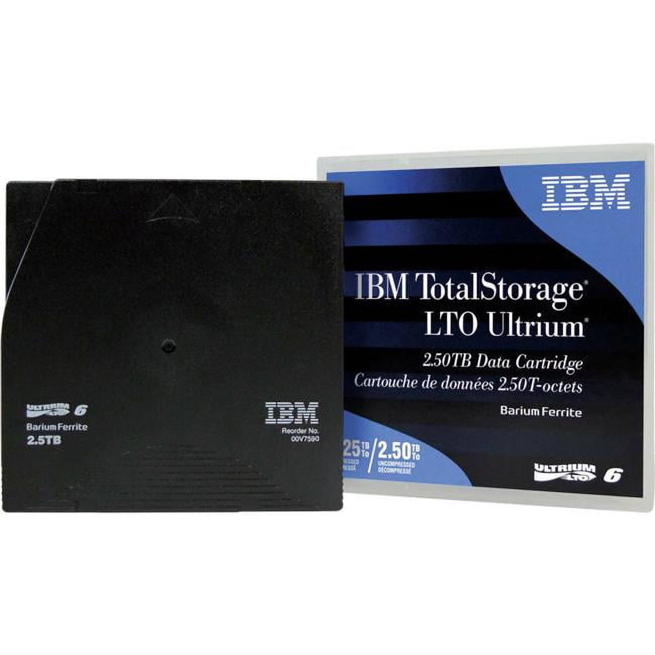 Picture of IBM 00V7594L Ultrium-62.5TB-6.25TB BaFe&#44; Labeled Library Pack LTO-6 Tape - Pack of 20