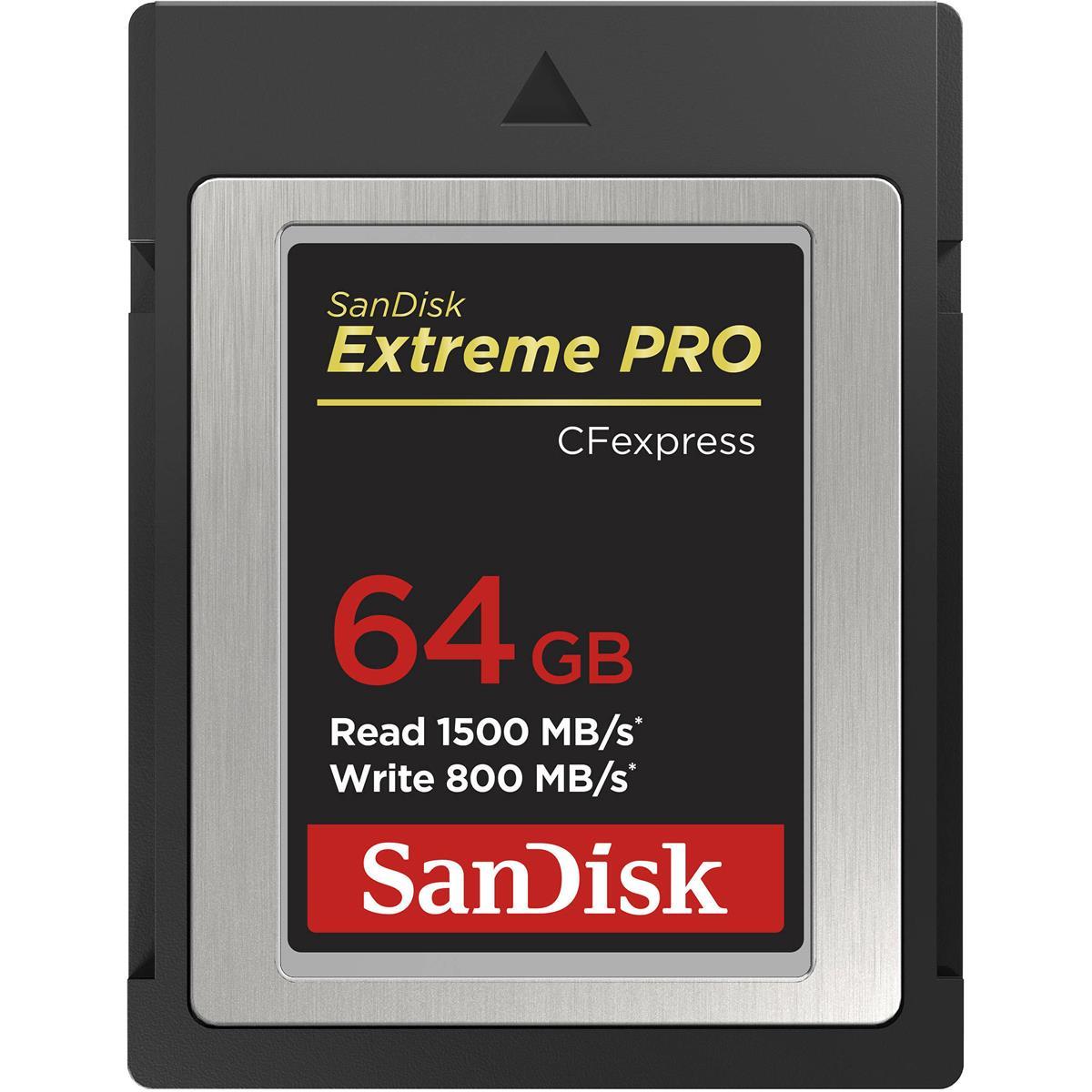 Picture of San Disk SDCFE-064G-ANCNN Extreme Pro CFexpress Card with W-JC-RP&#44; 64GB & 1500-800 MBs