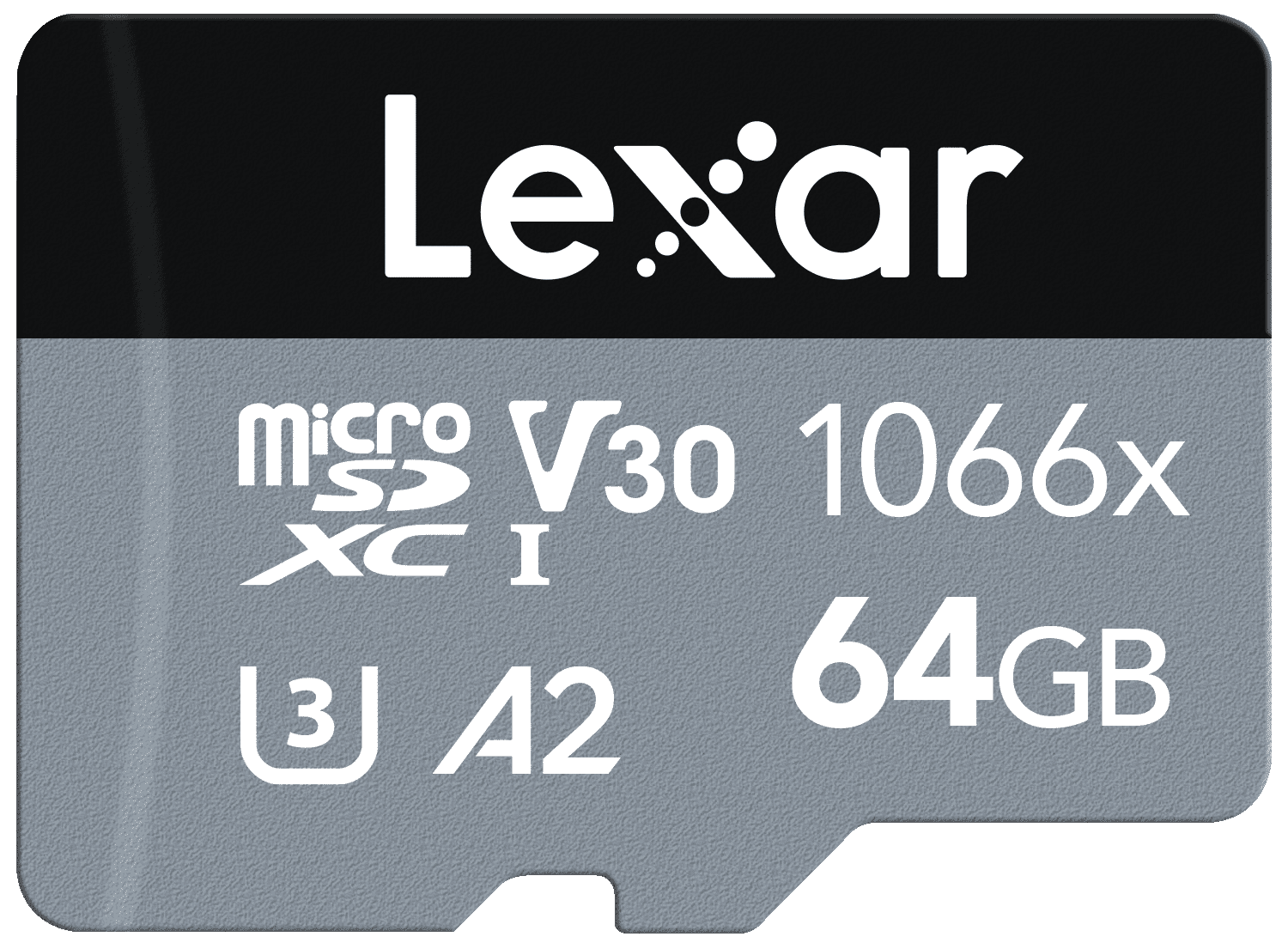 Picture of Lexar LMS1066064G-BNANU 64GB Professional 1066x UHS-I microSDXC Memory Card with SD Adapter - Silver Series - Class 10
