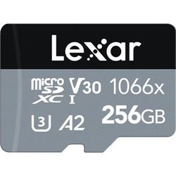 Picture of Lexar LMS1066256G-BNANU 256GB Professional 1066x UHS-I microSDXC Memory Card with SD Adapter - Silver Series - Class 10