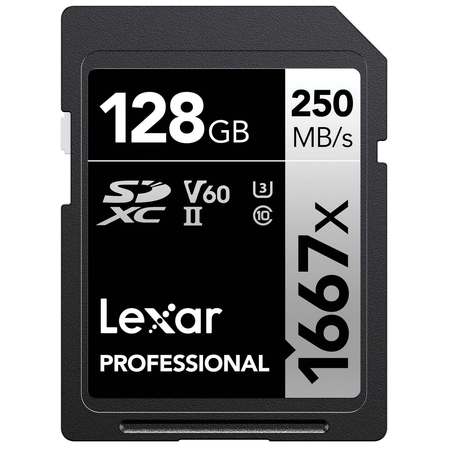 Picture of Lexar LSD128CBNA1667 128GB Professional 1667x UHS-II SDXC Memory Card - Class 10, U3