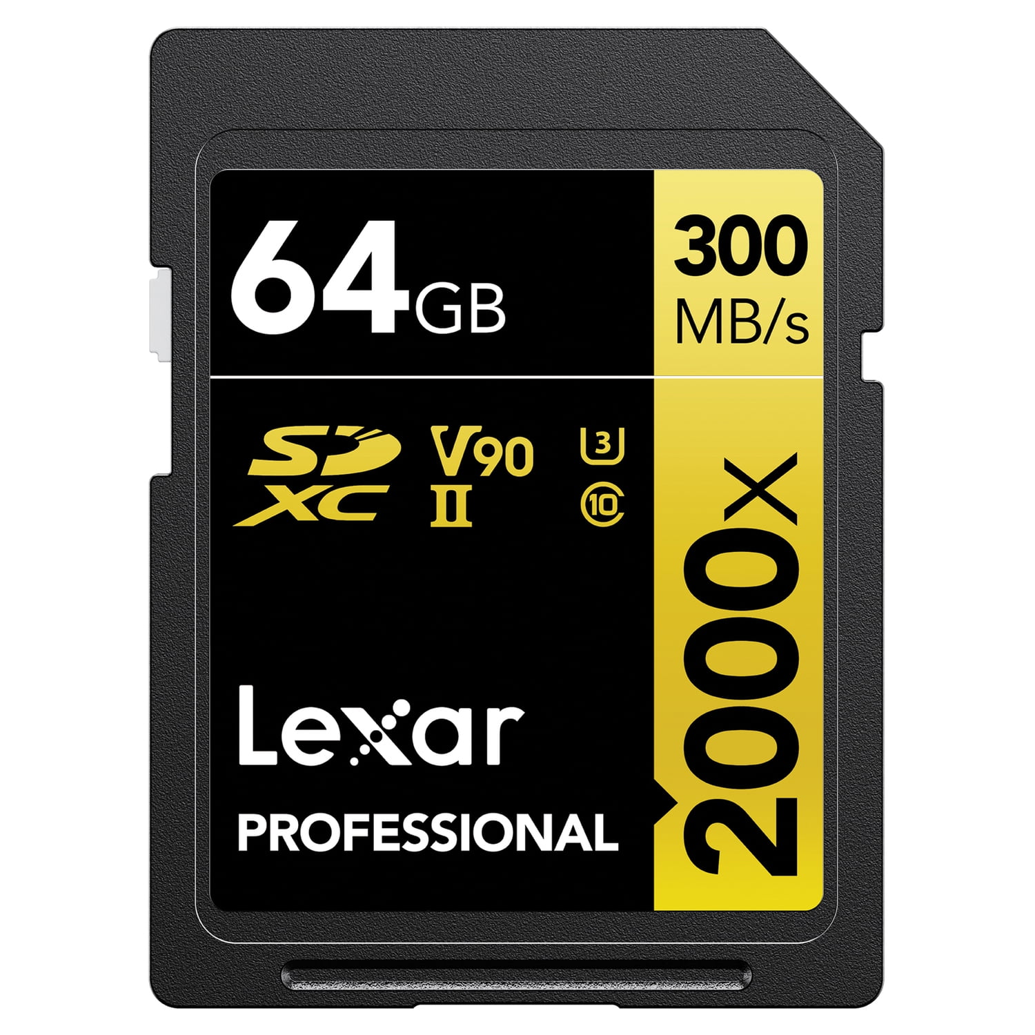 Picture of Lexar LSD2000064G-BNNNU 64GB Professional 2000x UHS-II SDXC Memory Card - Class 10, U3 without Reader