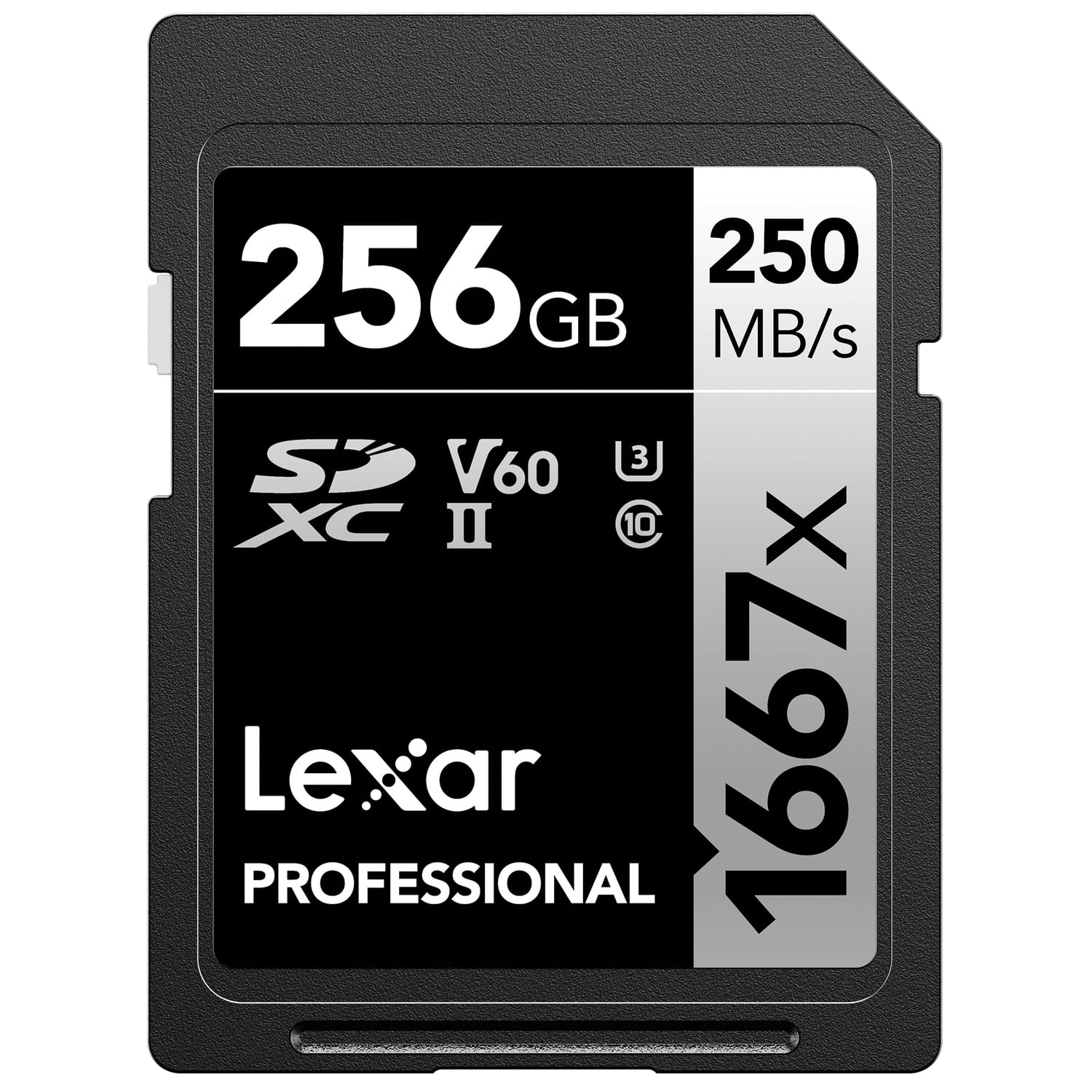 Picture of Lexar LSD256CBNA1667 256GB Professional 1667x UHS-II SDXC Memory Card - Class 10, U3