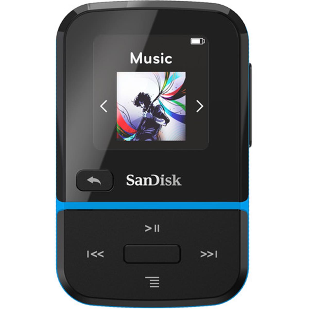 Picture of SanDisk SDMX30-032G-G46B 32GB Global Clip Sport Go Wearable MP3 Player, Blue