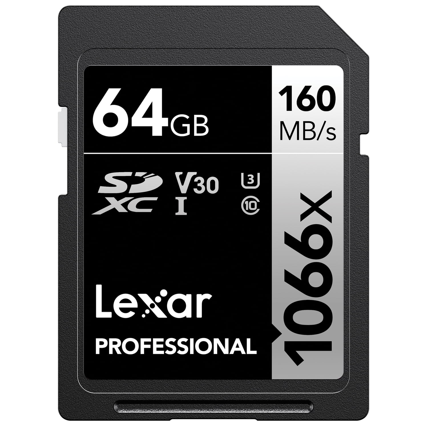 Picture of Lexar LSD1066064G-BNNNU SDXC 64GB 1066x 64GB Class 10 UHS-I Memory Card, Silver