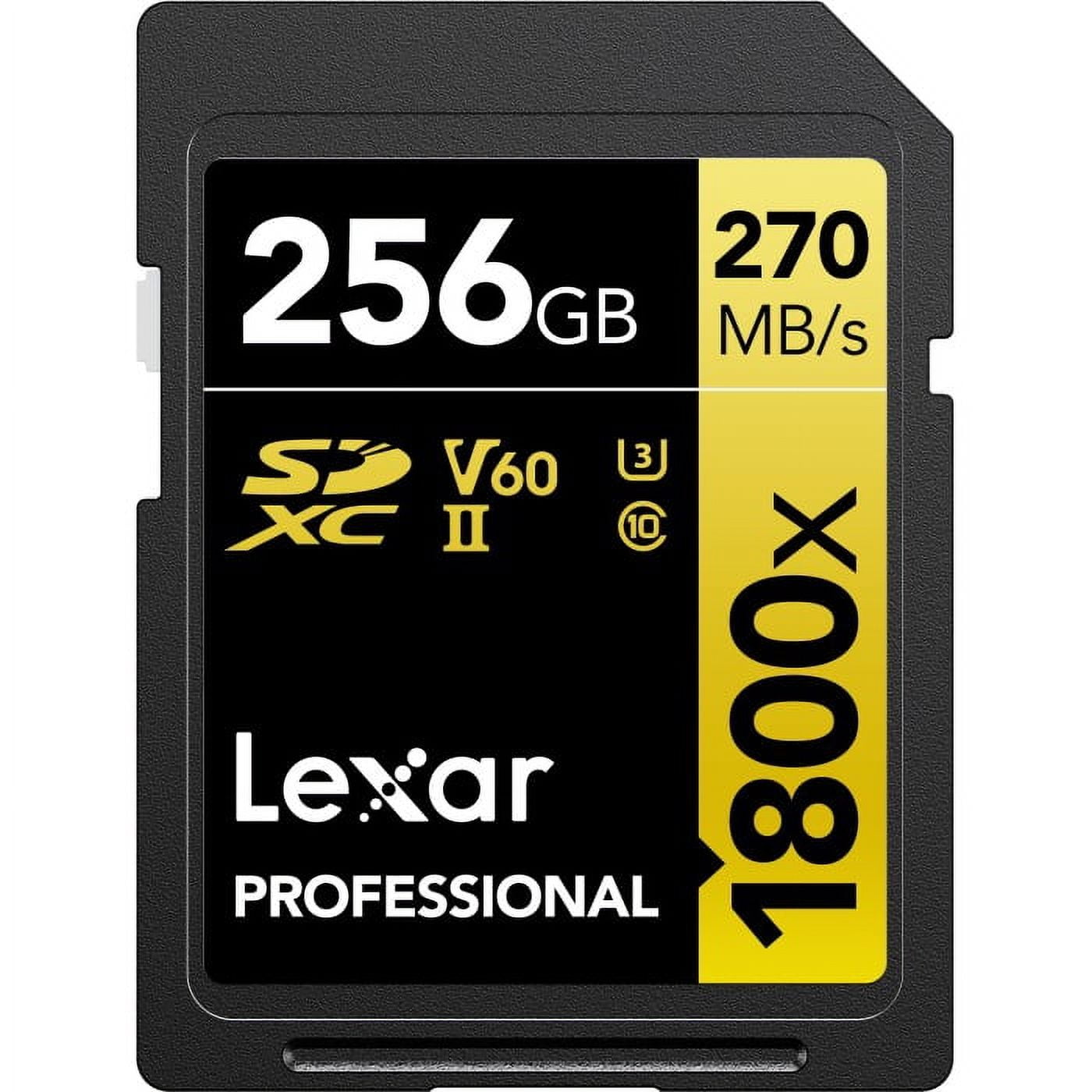 Picture of Lexar LSD1800256G-BNNNU 256GB Professional 1800X Class 10 UHS-II U3 Gold Series SDXC Memory Card