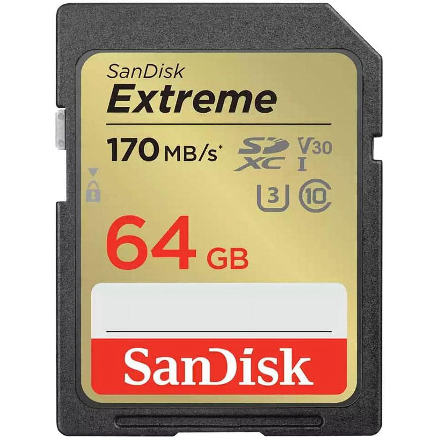 Picture of Sandisk SDSDXV2-064G-ANCIN 64GB Extreme UHS-I SDXC Memory Card