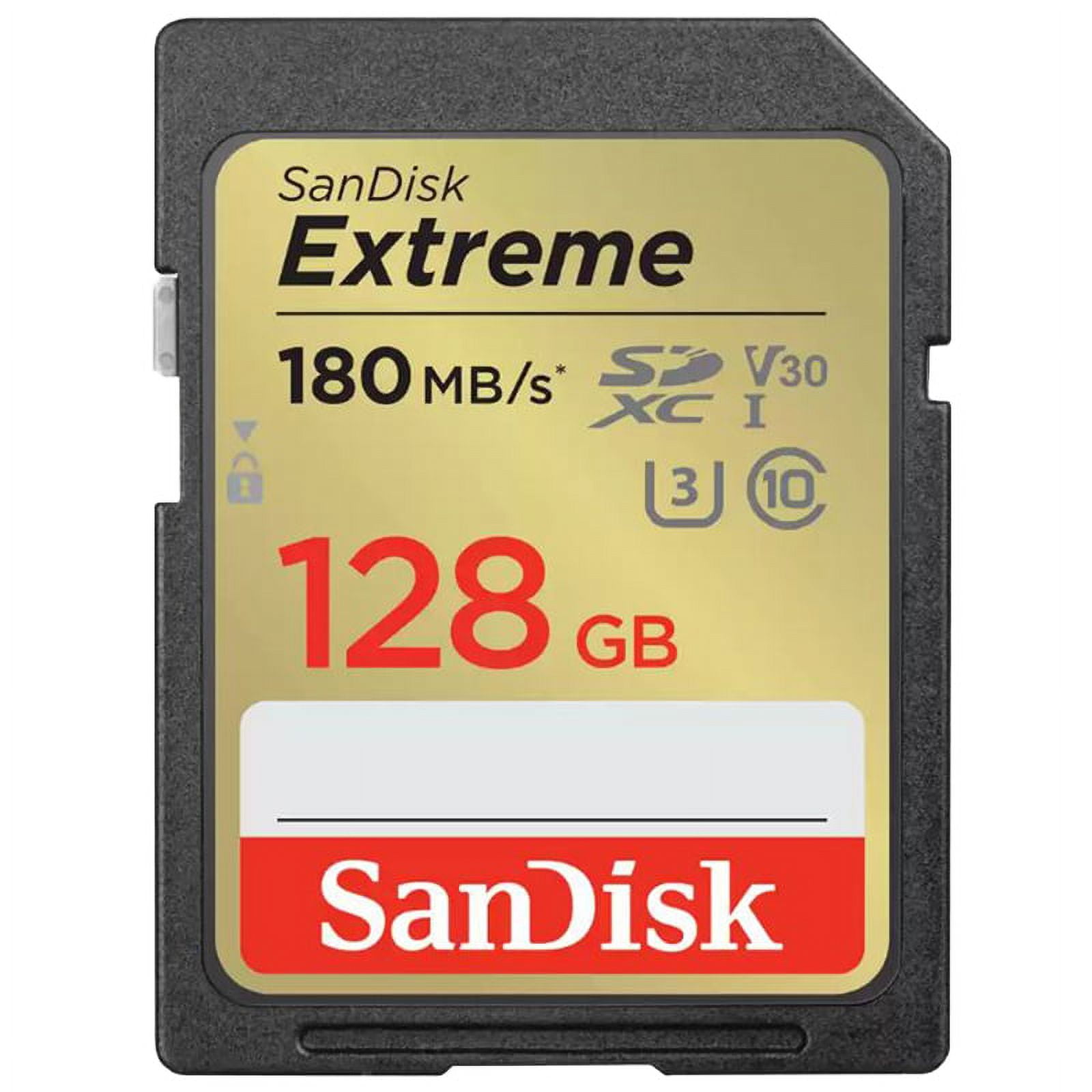 Picture of SanDisk SDSDXVA-128G-ANCIN 128GB&#44; UHS-I & 180-90MBs Extreme SDXC Memory Card