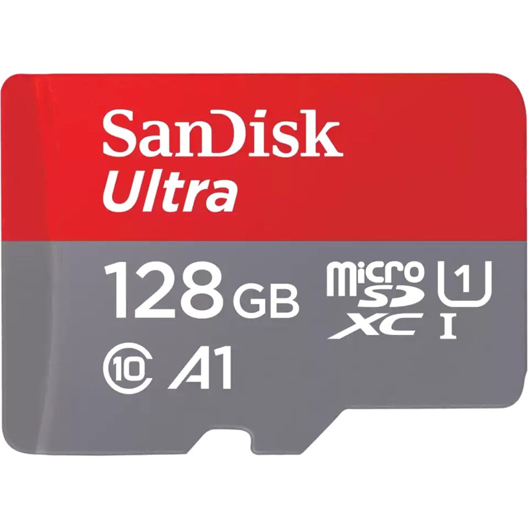 128GB, 140MBs, C10, UHS, U1 & A1 Ultra Micro SDHC Memory Card with Adapter
