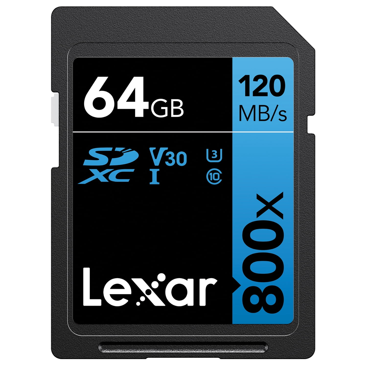 Picture of Lexar LSD0800064G-BNNNU 800x&#44; 64GB & Class 10 & UHS-I&#44; U3 Blue Series High-Performance SDXC Memory Card