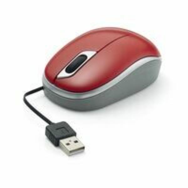 Picture of Verbatim 70752 Retractable Cable USB-A Optical Mouse&#44; Red