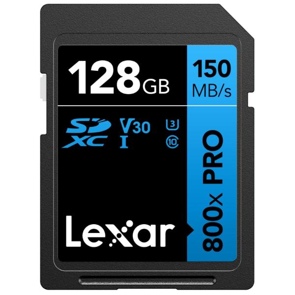 Picture of Lexar LSD0800P128G-BNNNU High-Performance SDXC Memory Card - 800x Pro&#44; 128GB&#44; Class 10&#44; UHS-I&#44; U3 Blue Series