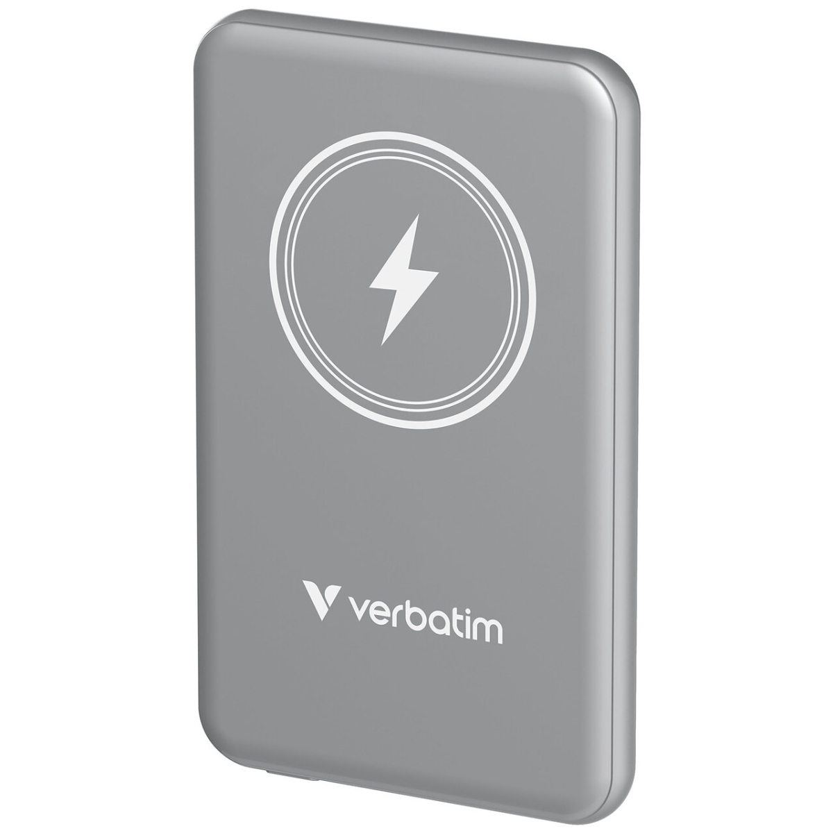 Picture of Verbatim 32244 5000 mAh Charge-N-Go Magnetic Wireless Power Bank&#44; Gray