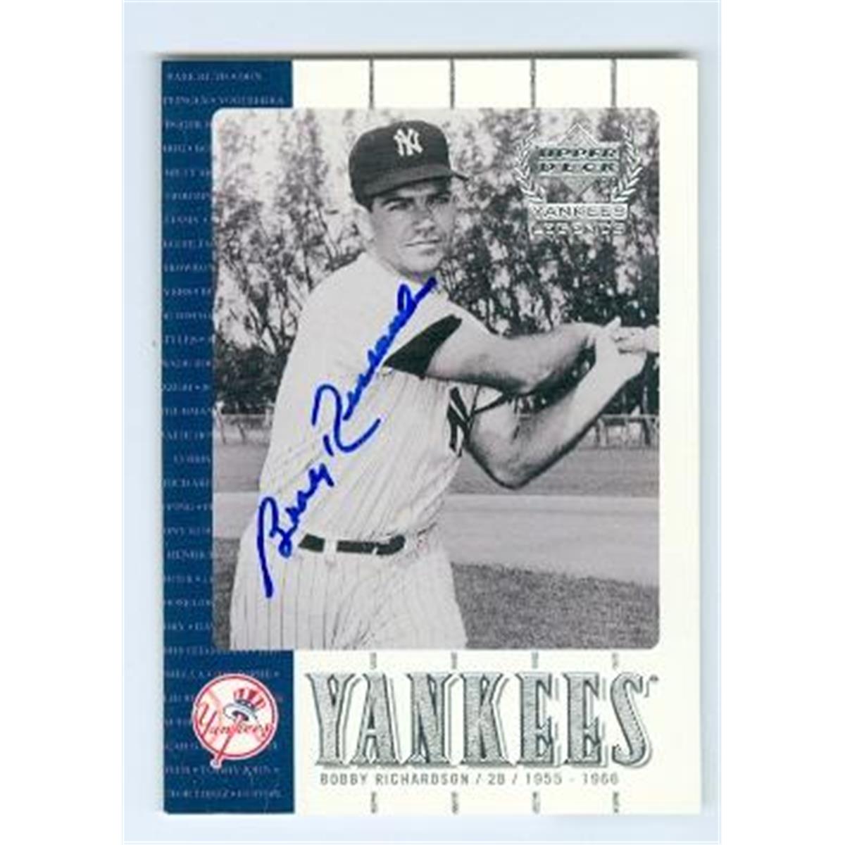 120371 Bobby Richardson Autographed Baseball Card - New York Yankees 2000 Upper Deck Yankees Legends No. 27