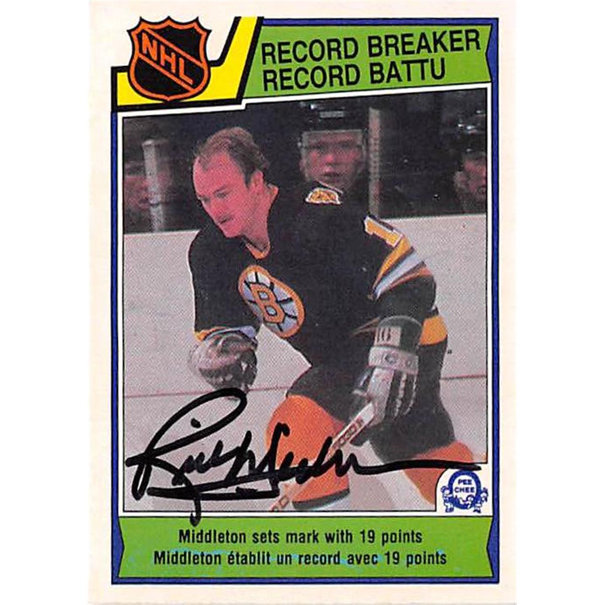 Picture of Autograph Warehouse 302448 Rick Middleton Autographed Hockey Card - Boston Bruins 1983 O-Pee-Chee No. 214