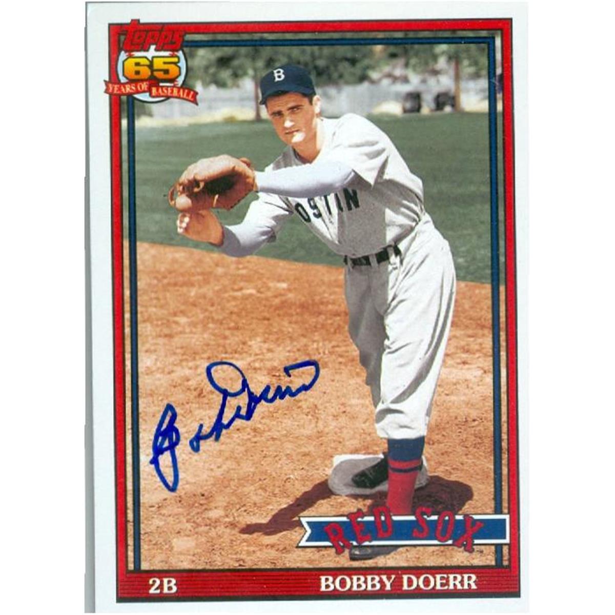 344463 Bobby Doerr Signed Baseball Card - Boston Red Sox Hall of Famer 2016 Topps Archives No. 251