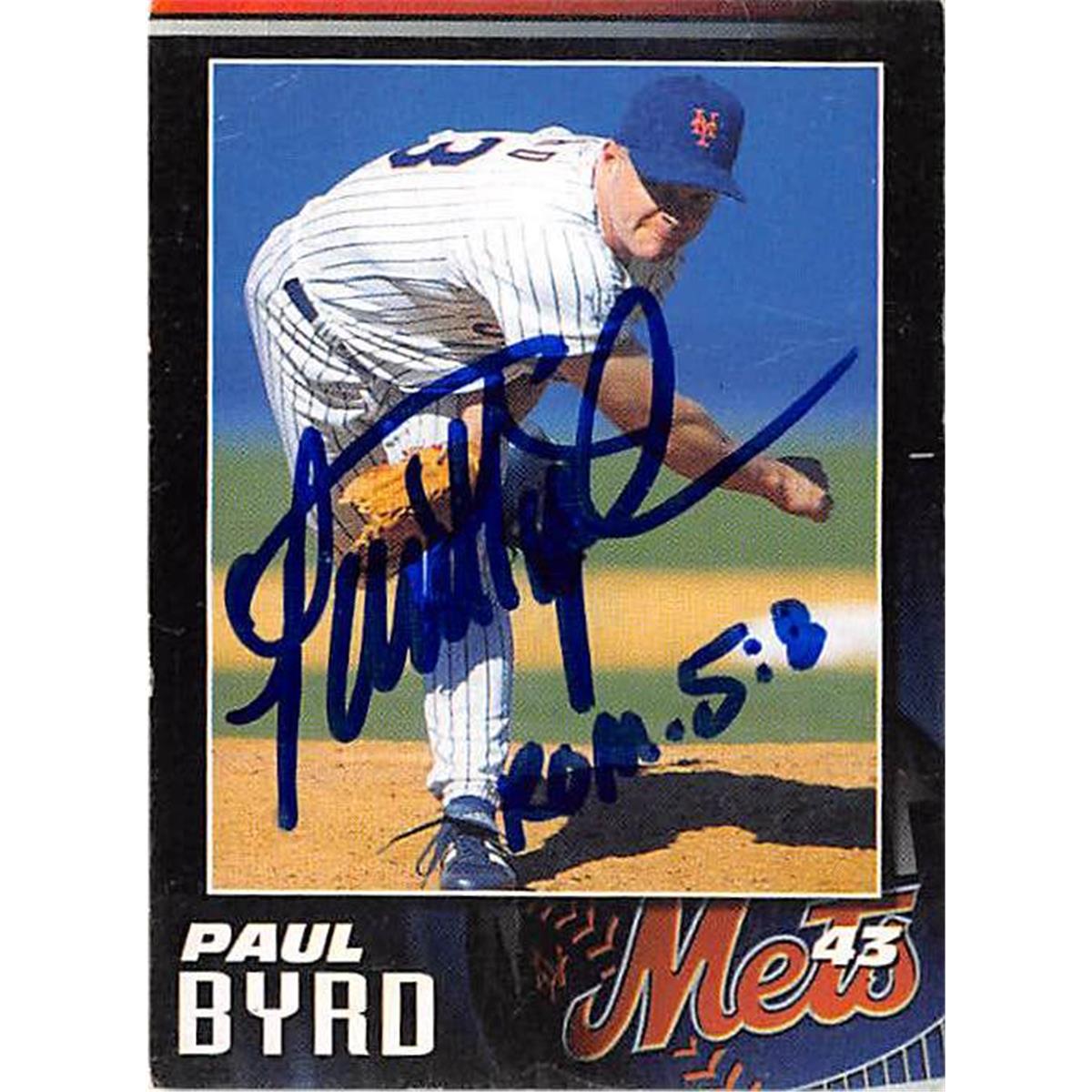 Picture of Autograph Warehouse 344517 Paul Byrd Signed Baseball Card - New York Mets 1996 Kahns No. 43