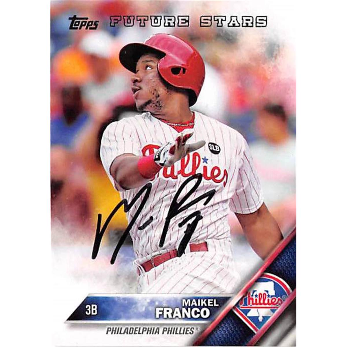 Picture of Autograph Warehouse 344538 Maikel Franco Autographed Baseball Card - Philadelphia Phillies 2016 Topps No. 207